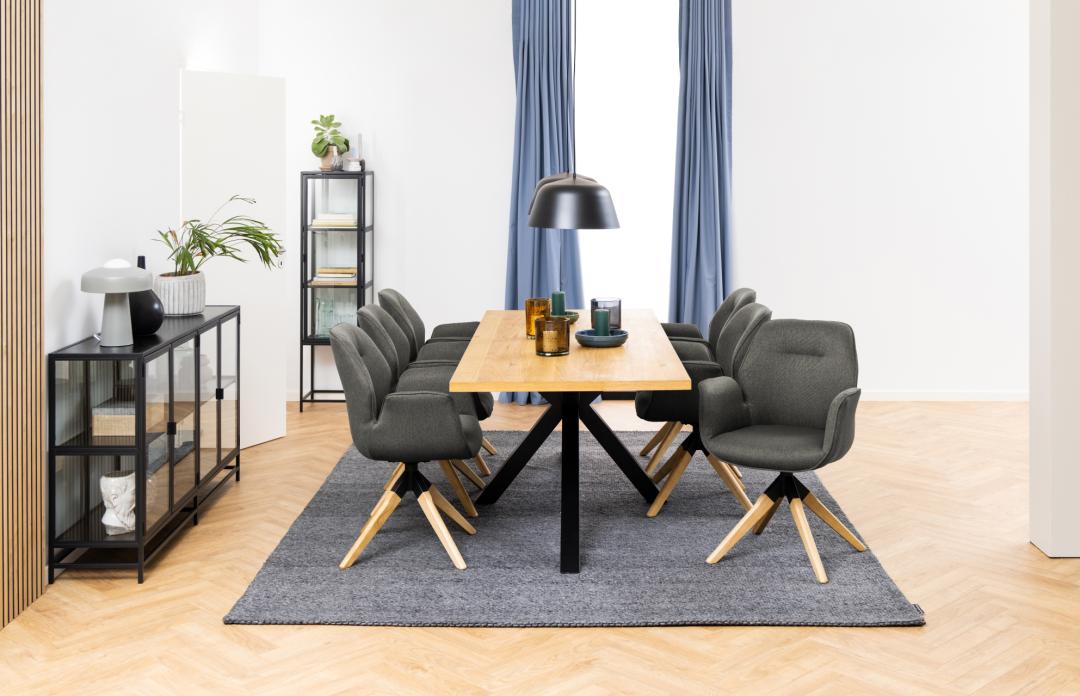 Sedia da pranzo con bracciolo Aura-2