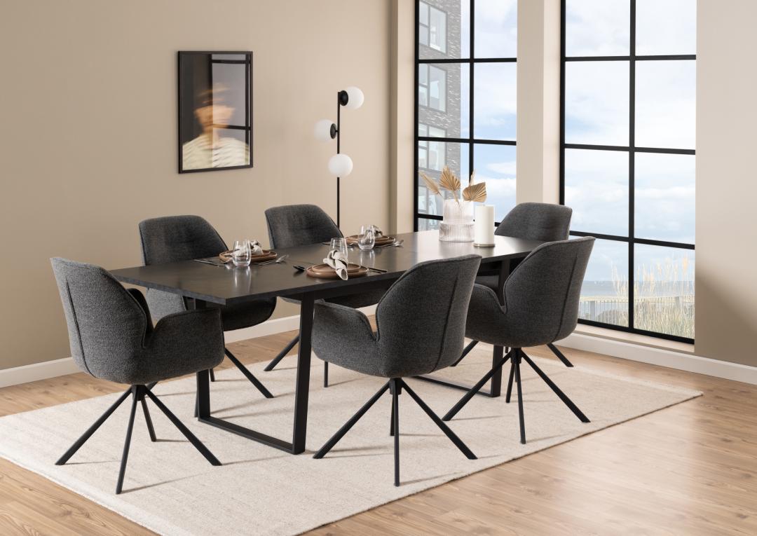 Sedia da pranzo con bracciolo Aura