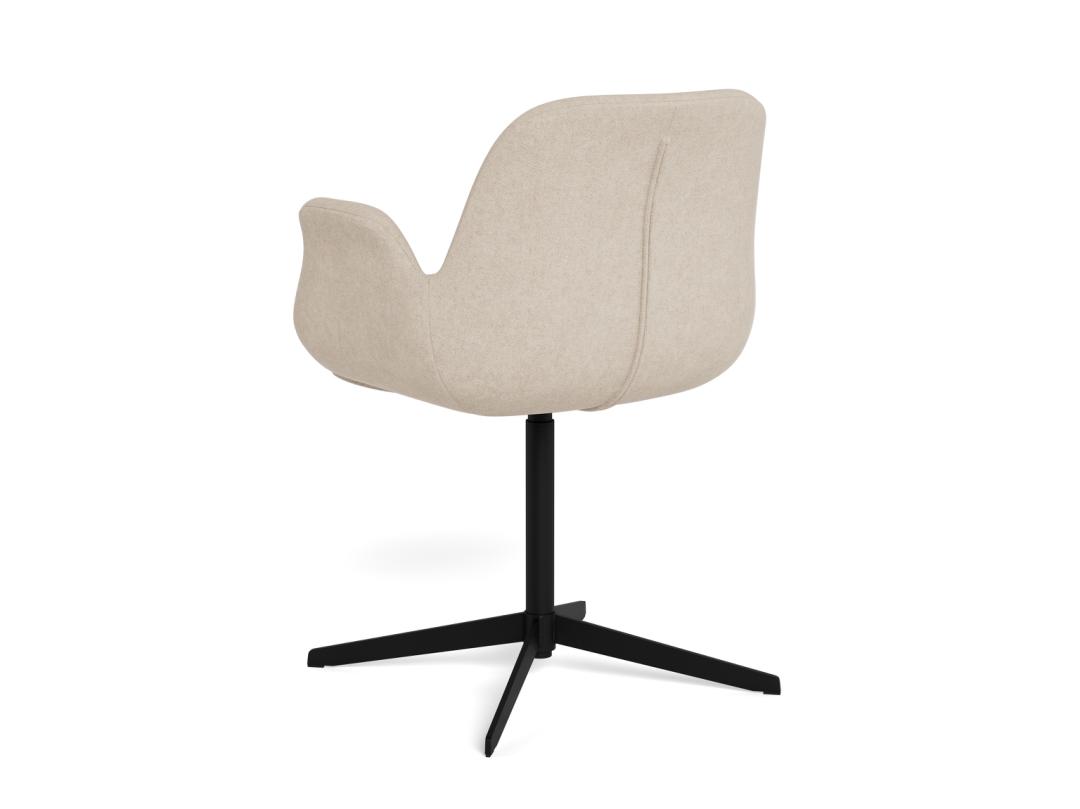 Sedia da pranzo con braccioli Beth base a razze-3