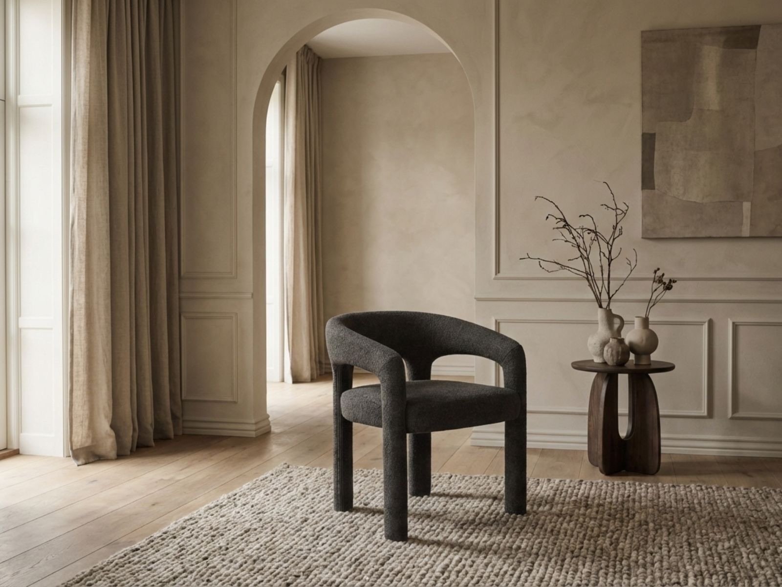 Sedia da pranzo con braccioli Cole-5