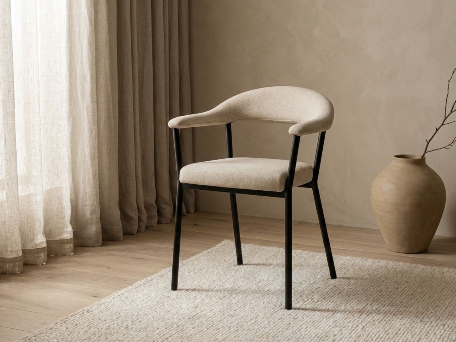 Sedia da pranzo con bracciolo Vivi-4