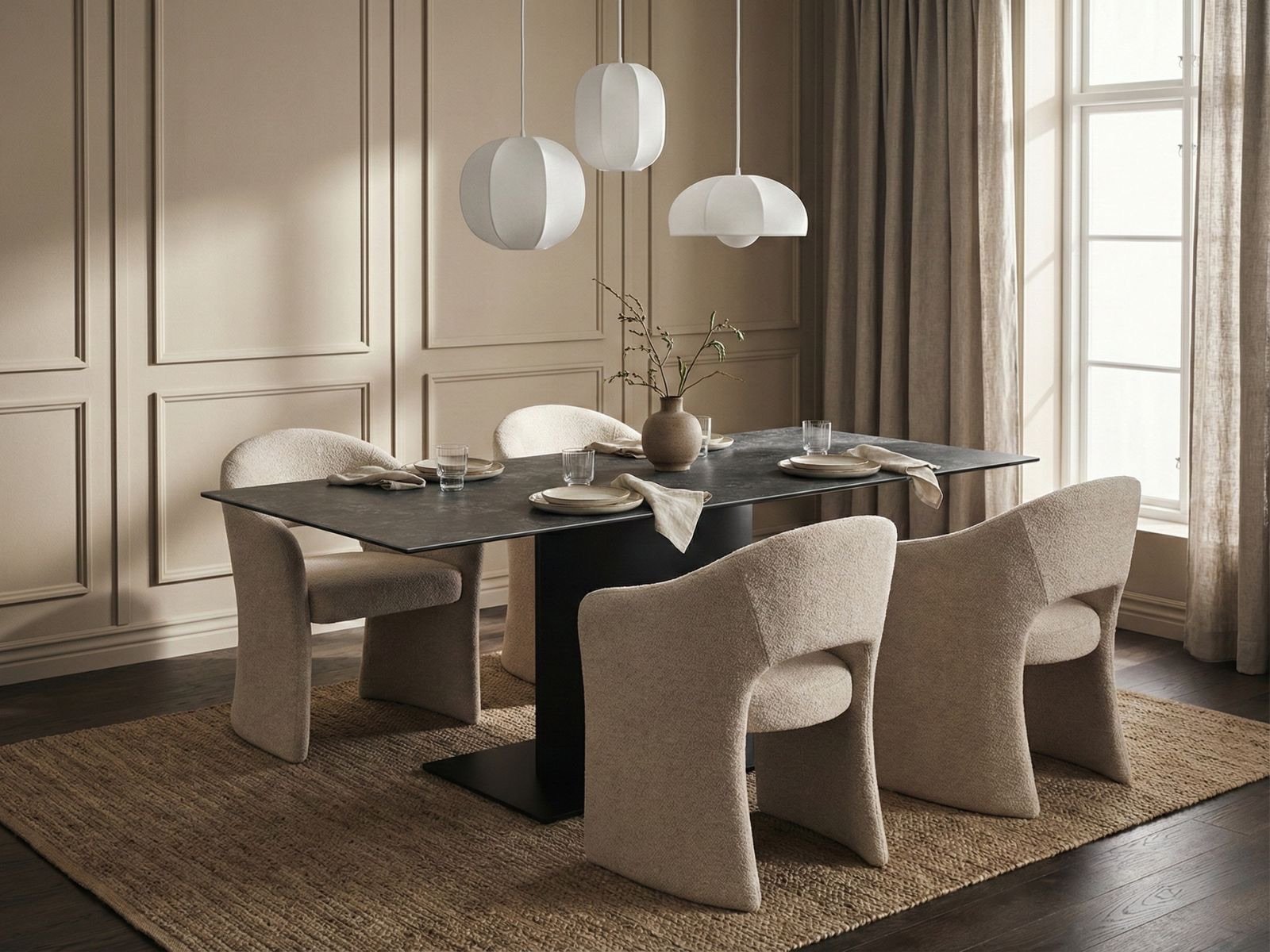 Sedia da pranzo con braccioli Tori-4