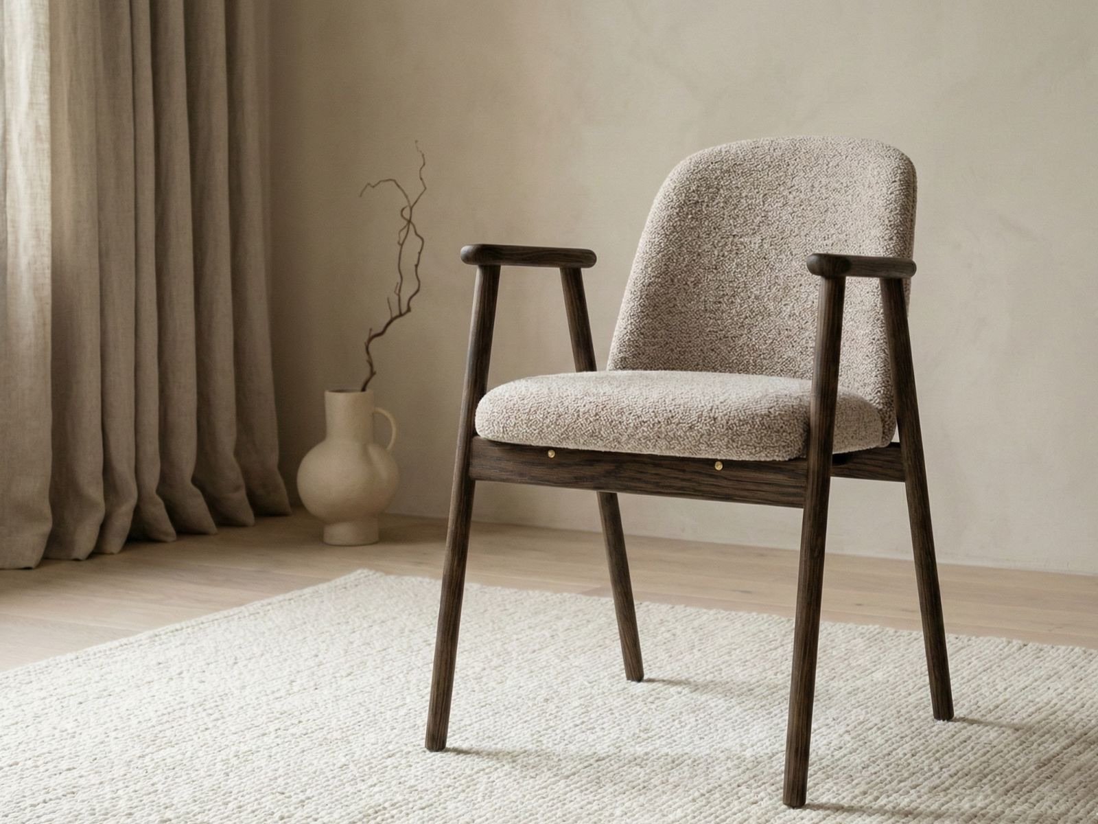 Sedia da pranzo con braccioli Leo-2