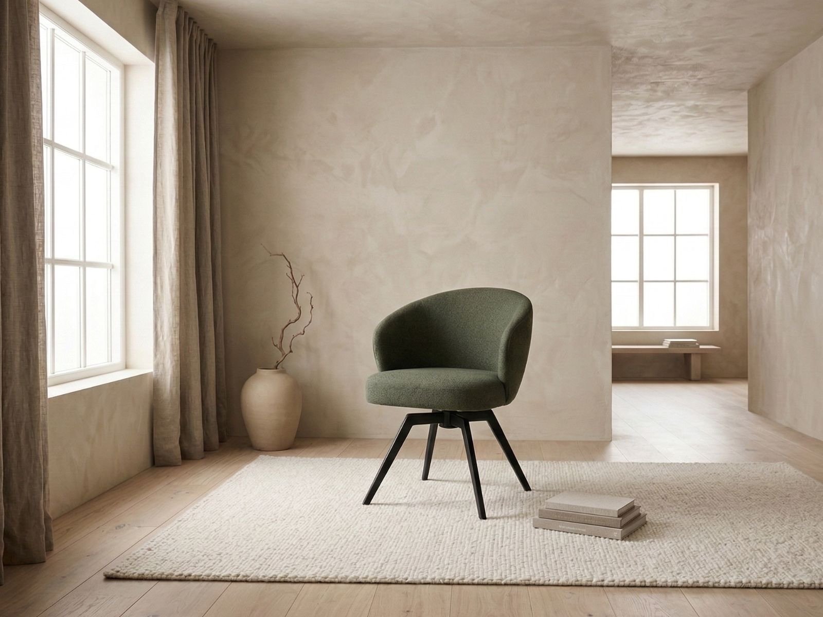 Sedia da pranzo con bracciolo Darlene girevole-1