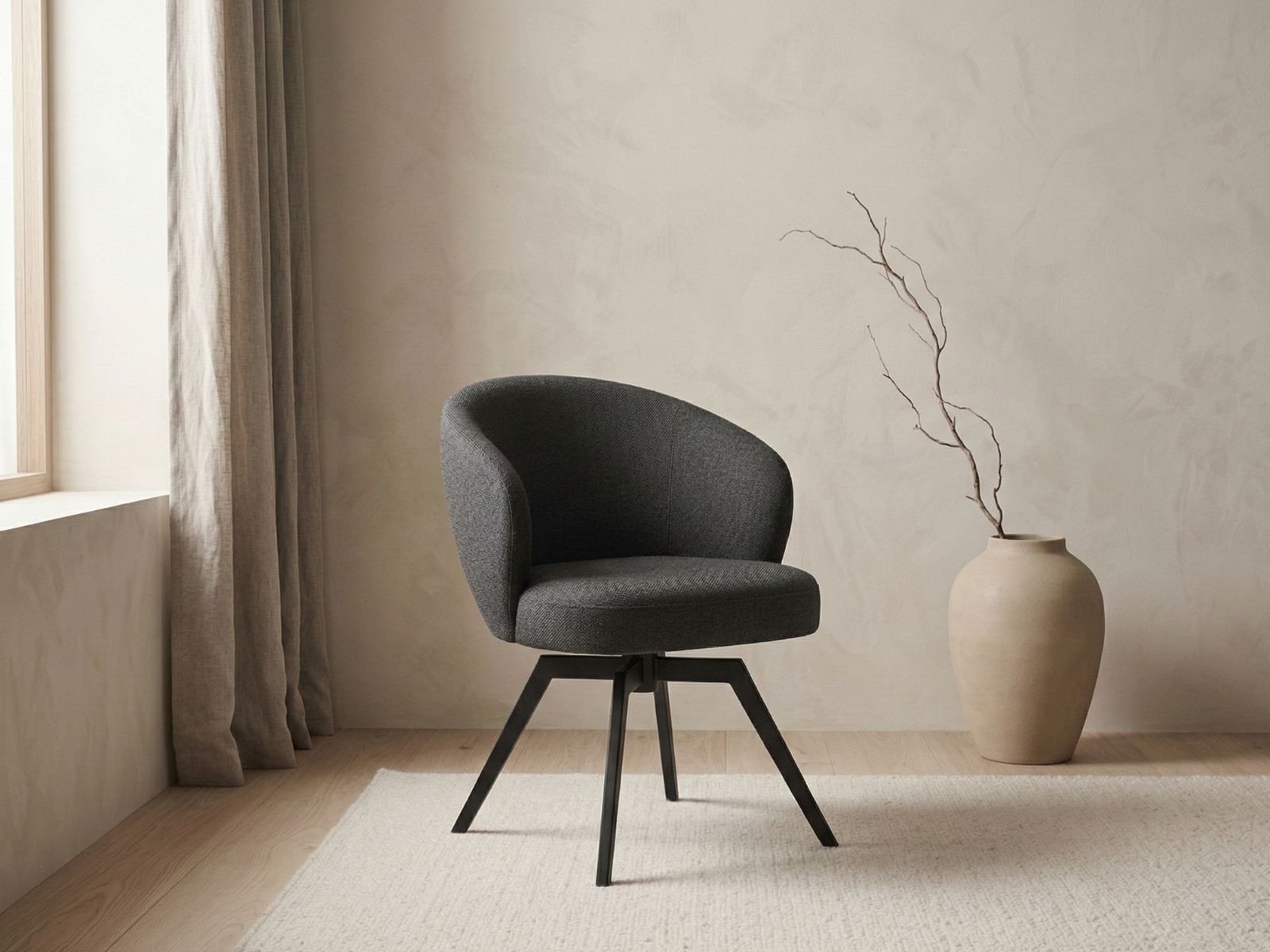 Sedia da pranzo con bracciolo Darlene girevole-1