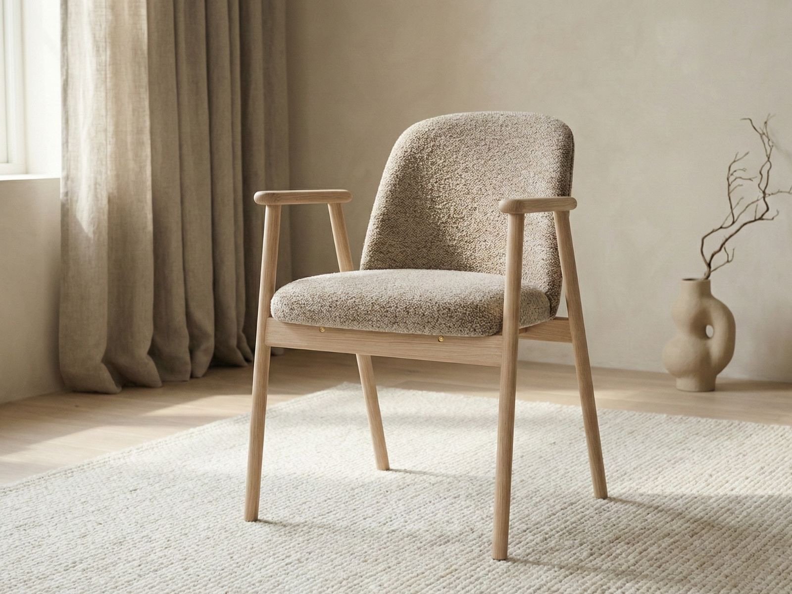 Sedia da pranzo con braccioli Leo-4