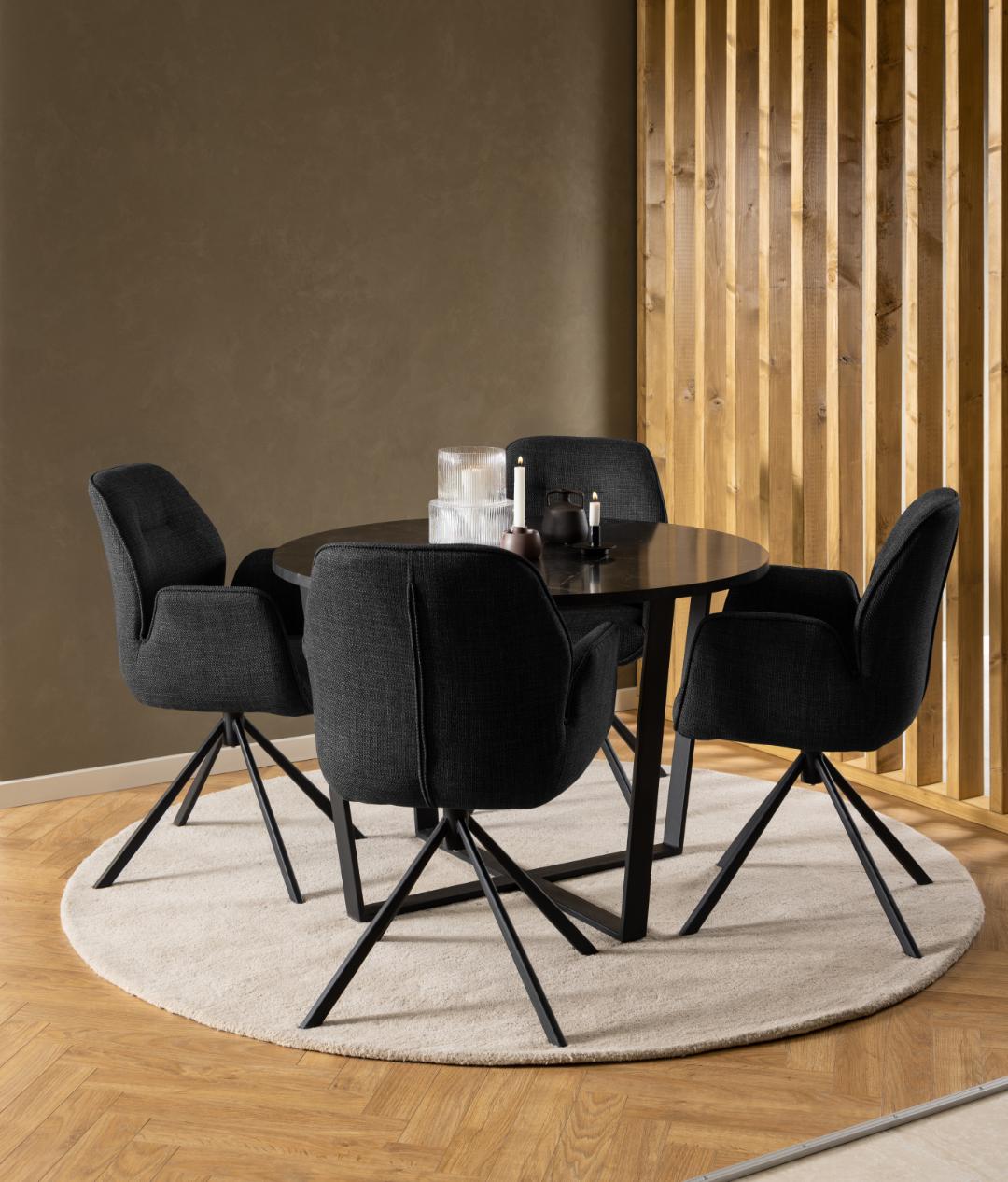Sedia da pranzo con bracciolo Aura-3