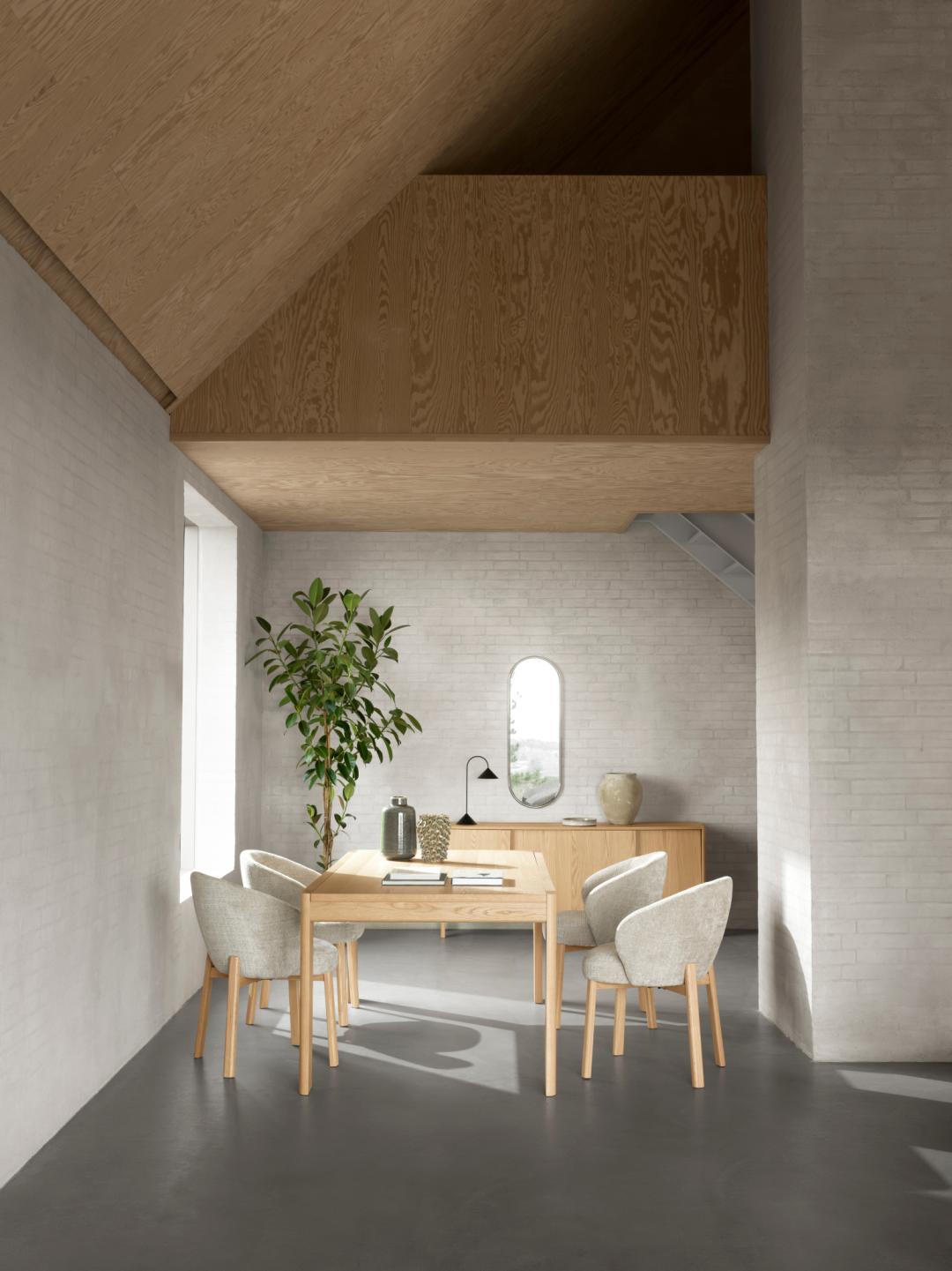 Sedia da pranzo con bracciolo Darlene gambe in legno-4