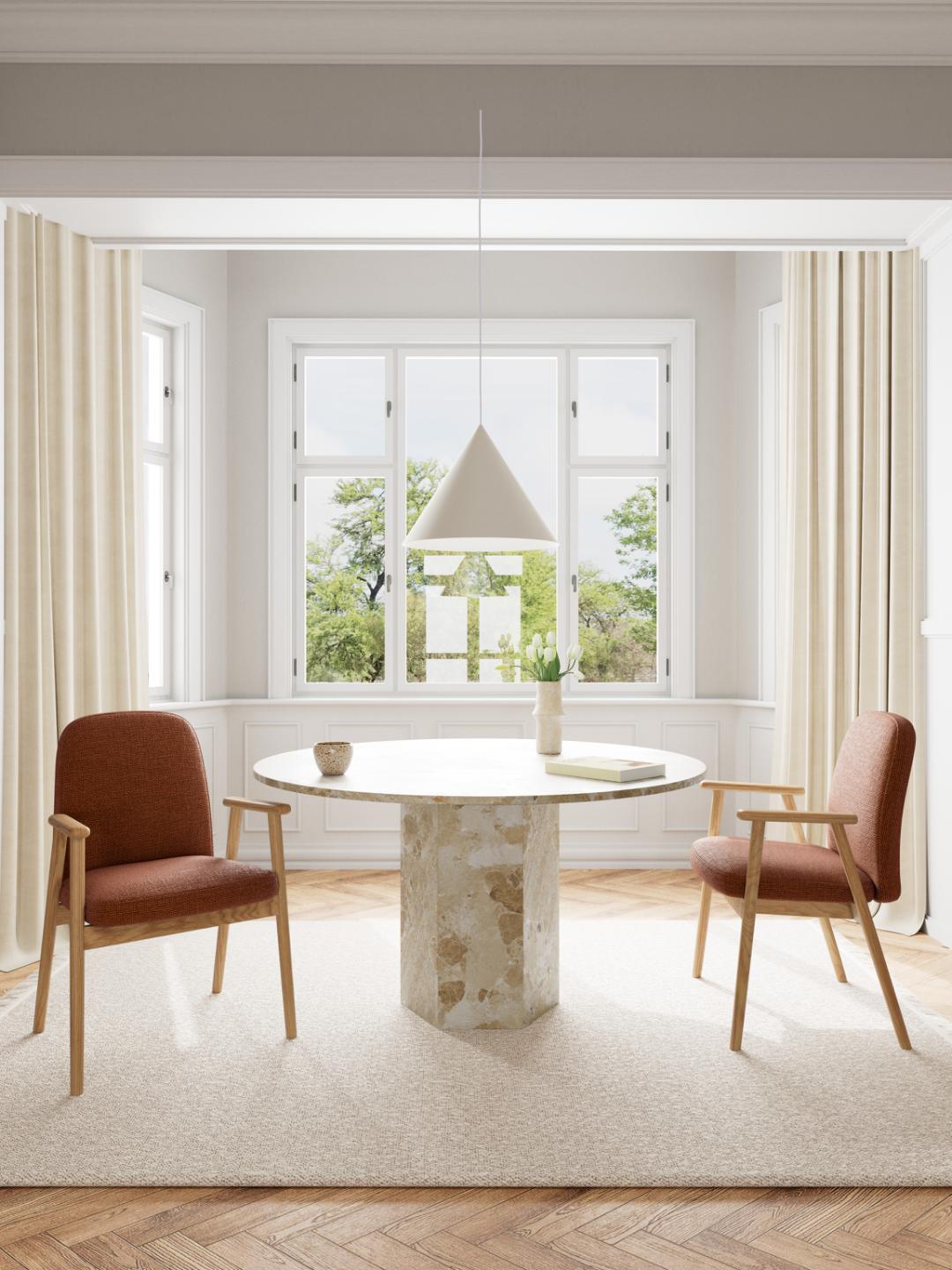 Sedia da pranzo con braccioli Calvin-5